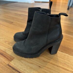 Black Leather Ankle Boots